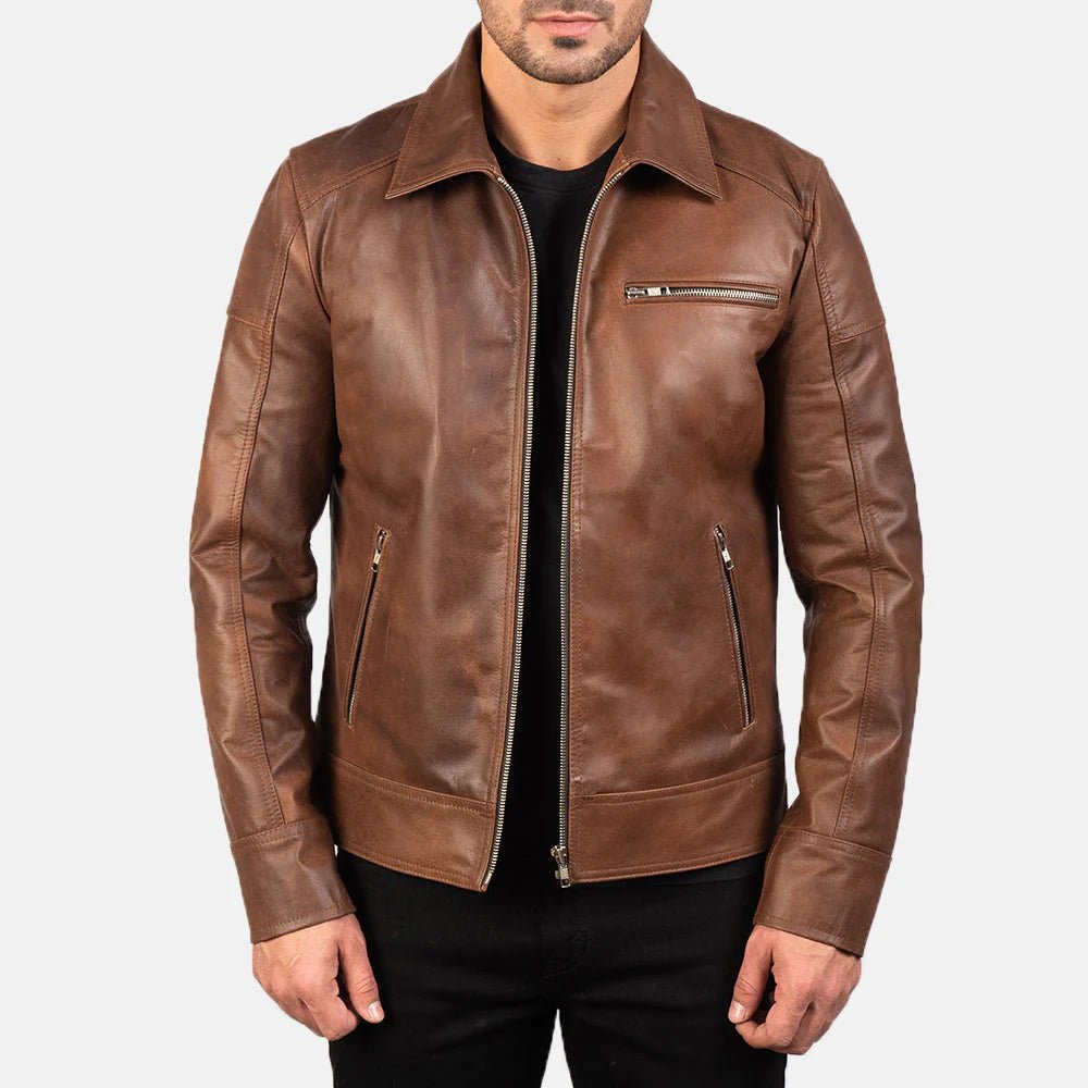 Vintage Brown Leather Jacket