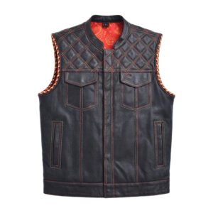 Men's Perforated Leather Motorcycle Vest