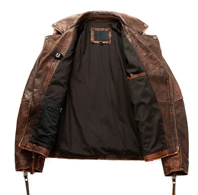 Brown Vintage Leather Jacket - Image 3