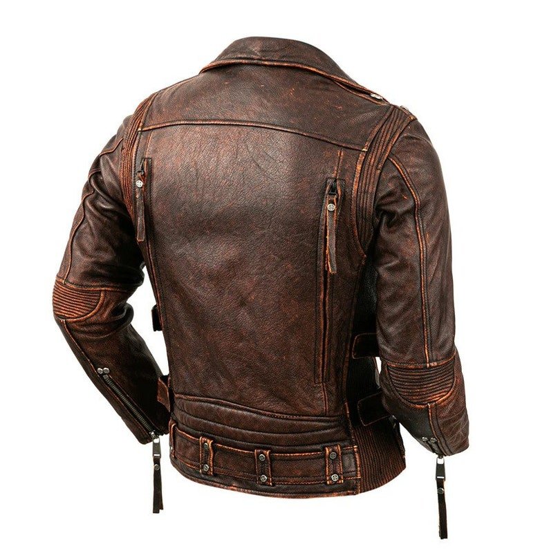 Brown Vintage Leather Jacket - Image 2