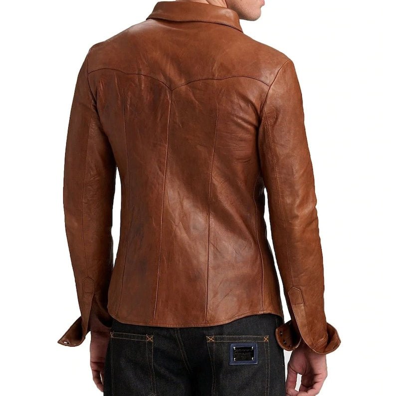 Brown Leather Jacket - Image 2